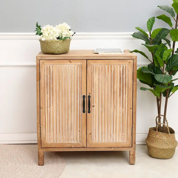 Farmhouse Style 2-Door Storage Cabinet with Shelves – Perfect for Living Room, Kitchen, or Entryway