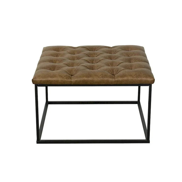 HomePop Draper Square Upholstered Cocktail Ottoman with Button-Tufted Top