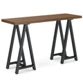 Hawkins 50-Inch Wide Modern Industrial Console Sofa Table in Solid Walnut Wood and Metal