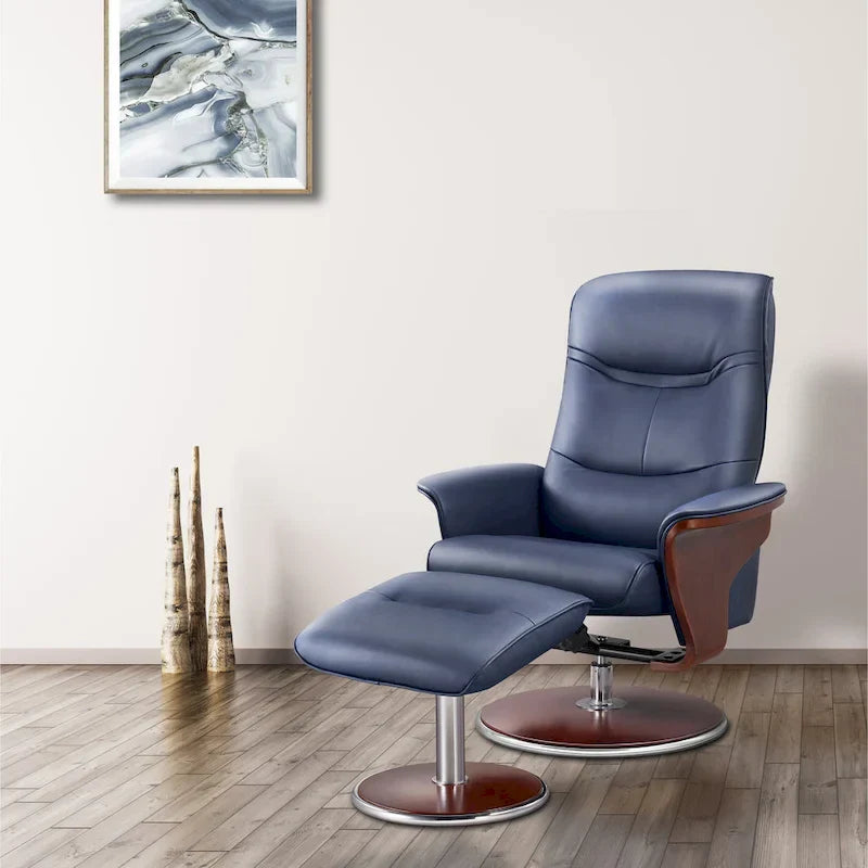 Artiva USA Milano Recliner Chair and Ottoman Set