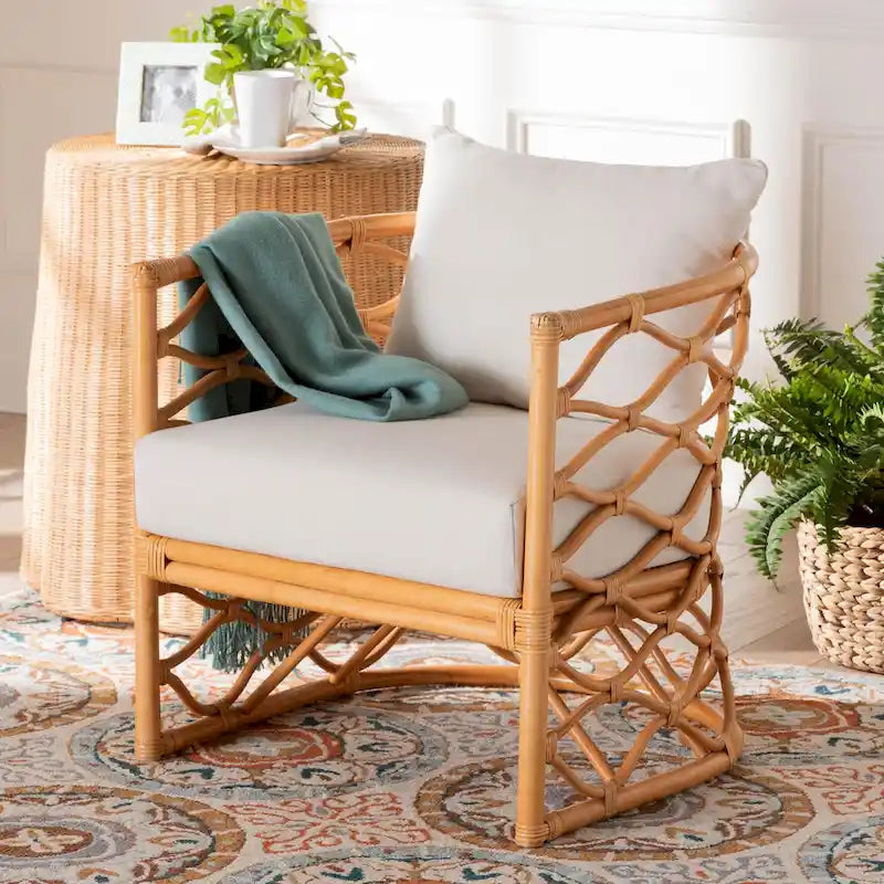 Acelynn Bohemian Honey Rattan Armchair
