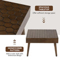 Cozy Rustic Solid Wood Square Coffee Table for Living Room - 24" W x 24" L x 15.3" H