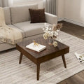 Cozy Rustic Solid Wood Square Coffee Table for Living Room - 24" W x 24" L x 15.3" H
