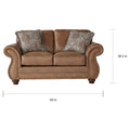 2 Piece Sofa and Loveseat Set with Nailhead Trim and Rolled Arms