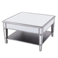 SEI Furniture Wheaton Square Coffee Table with Shelf and Mirror Finish