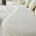 Luxury Modern Curved Sofa in White with Gallar Japandi Style Boucle Fabric