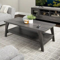 Dark Grey Hollywood Coffee Table with Storage Shelf