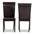 Modern Dark Brown Faux Leather Dining Chair Set by Baxton Studio