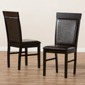Modern Dark Brown Faux Leather Dining Chair Set by Baxton Studio
