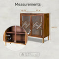 COZAYH Rustic Farmhouse Accent Cabinet with Geometric Mirror Fronts