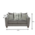 Roundhill Furniture Davoz 2-Piece Living Room Set: Sofa and Loveseat in Tori Slate