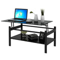 Black Glass Lift-Top Coffee Table