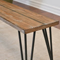 Roundhill Furniture Aryven Rustic Dark Pine Industrial Dining Bench