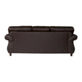 Roundhill Furniture Leinster Espresso Fabric Upholstered Sofa and Loveseat Set with Nailhead Trim