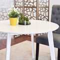 Roundhill Furniture Roma Modern White Round Dining Table