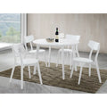 Roundhill Furniture Roma Modern White Round Dining Table