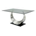 Heer Contemporary Black Steel U-Shaped Pedestal 7-Piece Dining Set by Furniture of America