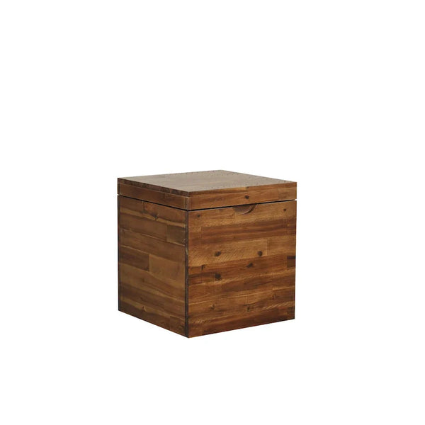 Emilia 17.75-Inch Dark Brown Storage Cube Chest