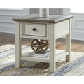Casual End Table in Antique White and Brown - Bolanburg Collection
