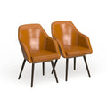 Set of 2 Carson Carrington Akrehamn Cappuccino Faux Leather Armchairs