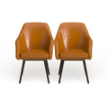 Set of 2 Carson Carrington Akrehamn Cappuccino Faux Leather Armchairs