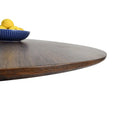 Round Walnut Finish Dining Table