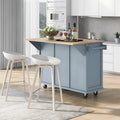 Versatile Drop-Leaf Kitchen Island Cart with 3 Drawers