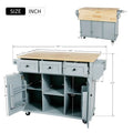 Versatile Drop-Leaf Kitchen Island Cart with 3 Drawers