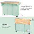 Versatile Drop-Leaf Kitchen Island Cart with 3 Drawers