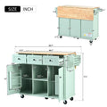 Versatile Drop-Leaf Kitchen Island Cart with 3 Drawers