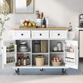 Versatile Drop-Leaf Kitchen Island Cart with 3 Drawers