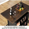 3-Tier Home Bar Unit with Glass Holder and Wine Storage