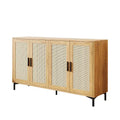 JASIWAY Rattan-Decorated Buffet Table and Kitchen Sideboard
