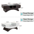 Angelic Contemporary Storage Coffee Table with Glass Insert by Furniture of America