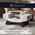 Angelic Contemporary Storage Coffee Table with Glass Insert by Furniture of America