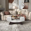 Angelic Contemporary Storage Coffee Table with Glass Insert by Furniture of America