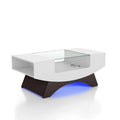 Angelic Contemporary Storage Coffee Table with Glass Insert by Furniture of America