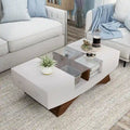 Angelic Contemporary Storage Coffee Table with Glass Insert by Furniture of America