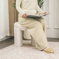 Adeco Small Teddy Ottoman - Low Vanity Foot Stool