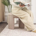 Adeco Small Teddy Ottoman - Low Vanity Foot Stool