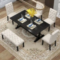 6-Piece Rustic Farmhouse Dining Set