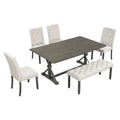 6-Piece Rustic Farmhouse Dining Set