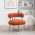 SEYNAR Contemporary Glam Upholstered Open-Back Accent Chair with Gold Legs
