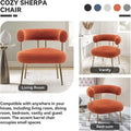 SEYNAR Contemporary Glam Upholstered Open-Back Accent Chair with Gold Legs