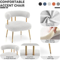 SEYNAR Contemporary Glam Upholstered Open-Back Accent Chair with Gold Legs