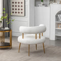 SEYNAR Contemporary Glam Upholstered Open-Back Accent Chair with Gold Legs