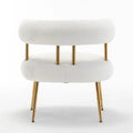 SEYNAR Contemporary Glam Upholstered Open-Back Accent Chair with Gold Legs