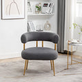 SEYNAR Contemporary Glam Upholstered Open-Back Accent Chair with Gold Legs