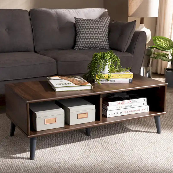 Baxton Studio Mid-Century Modern Brown Coffee Table