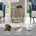 Myhozm Glass Side Table for Living Room with Sturdy Metal Frame